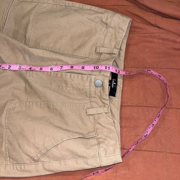 Lulus Womens Wide Leg Cargo Pants Size S Khaki Cotton Blend Casual Wearable With - Picture 6 of 9